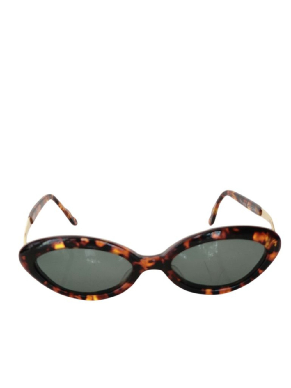 YVES COGAN Vintage Tortoiseshell Gold Green Lens Oval Sunglasses Y901 52 mm - Picture 3 of 11
